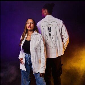 Disney White Plaid 'Boo!' Glow in the Dark Shirt